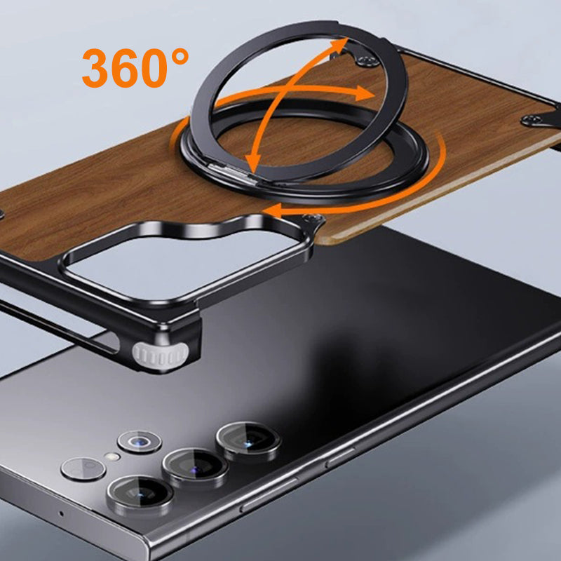 Tasca del cellulare di supporto magnetico in noce per Samsung