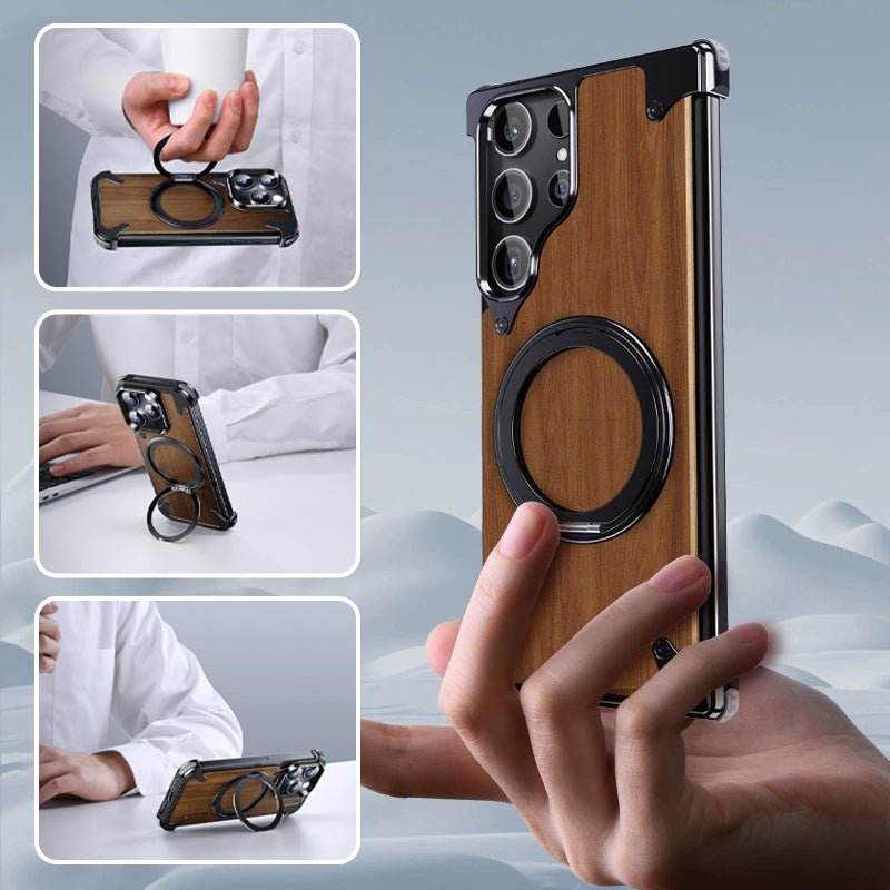 Tasca del cellulare di supporto magnetico in noce per Samsung