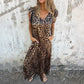🔥SCHNÄPPCHEN 49 % RABATT✨ Jumpsuit mit V-Ausschnitt und Leopardenmuster für Damen
