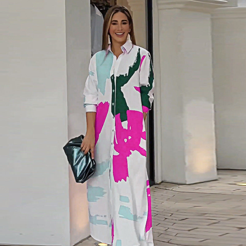 💃🏻Lässiges, bedrucktes, langes Kleid für Frauen