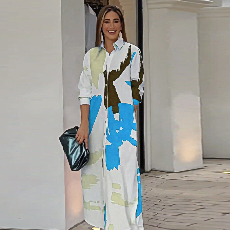 💃🏻Lässiges, bedrucktes, langes Kleid für Frauen
