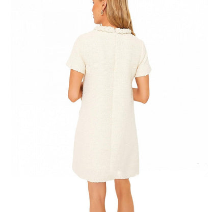 Women's elegant tweed dress with short sleeves