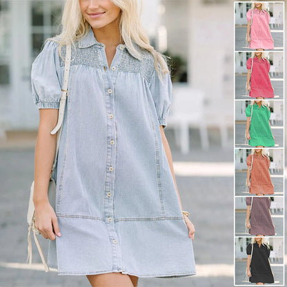 Babydoll dress from denim for women
