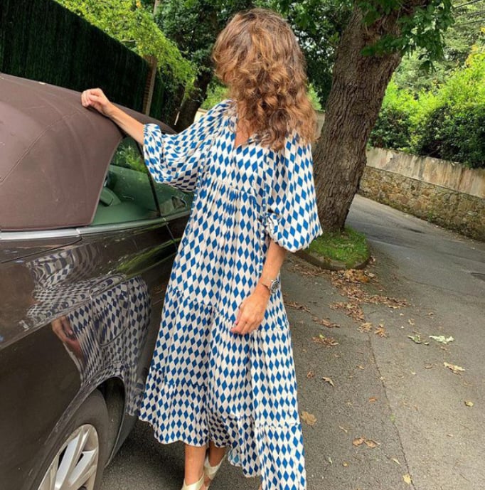 👗Robe longue bohème élégante à manches bouffantes et motif floral