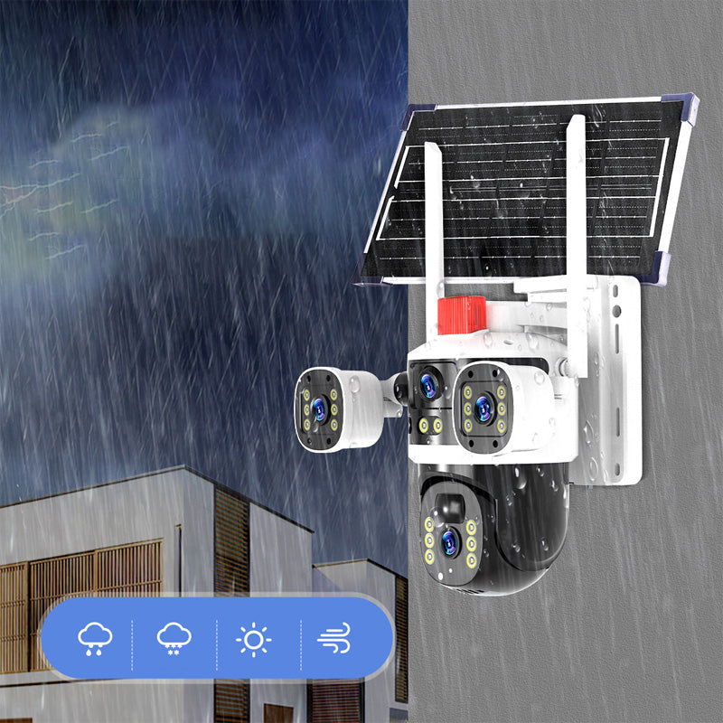 💥2025 Neue heiße Verkaufsaktion🎥 Dreifach-Objektiv-Solar-360°-Kuppelkamera✈️ kostenloser Versand