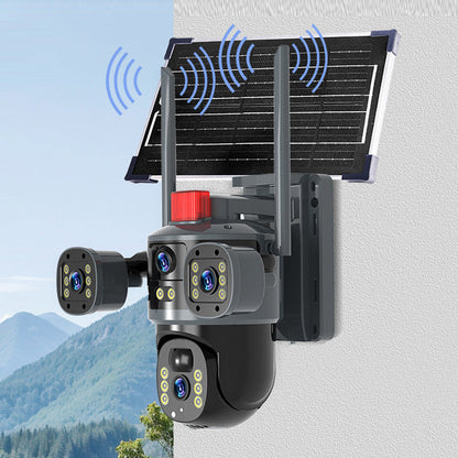 💥2025 Neue heiße Verkaufsaktion🎥 Dreifach-Objektiv-Solar-360°-Kuppelkamera✈️ kostenloser Versand