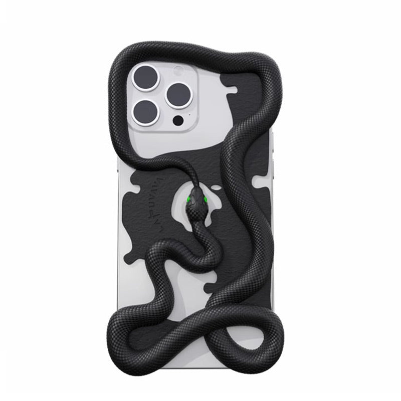 3D Ouroboros Snake Design mobiltelefonfodral för iPhone 16-12-serien