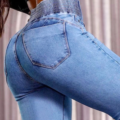 🔥Solange der Vorrat reicht 40 % Rabatt!🎉Hoch taillierte, dehnbare Flared Jeans💯💯