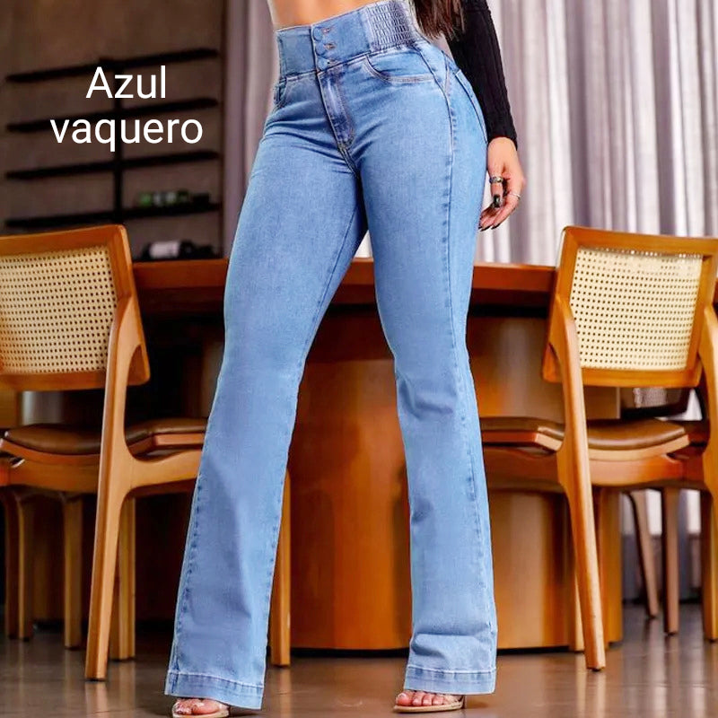 🔥Solange der Vorrat reicht 40 % Rabatt!🎉Hoch taillierte, dehnbare Flared Jeans💯💯