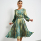 🌸Frühlingsangebote🌸 Smaragdgrünes, vergoldetes Kleid mit Farbverlauf