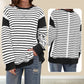 Stylische Rundhals-Tops mit Streifen und Colorblocking