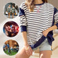 Stylische Rundhals-Tops mit Streifen und Colorblocking