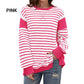 Stylische Rundhals-Tops mit Streifen und Colorblocking