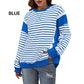 Stylische Rundhals-Tops mit Streifen und Colorblocking