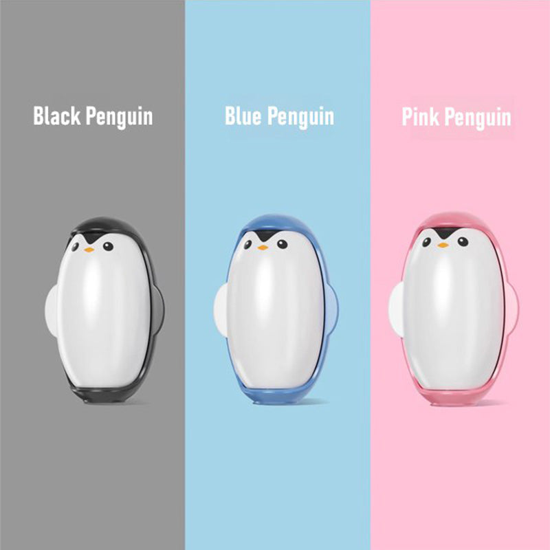 Rollador de pelusa lavable en forma de un pequeño pingüino