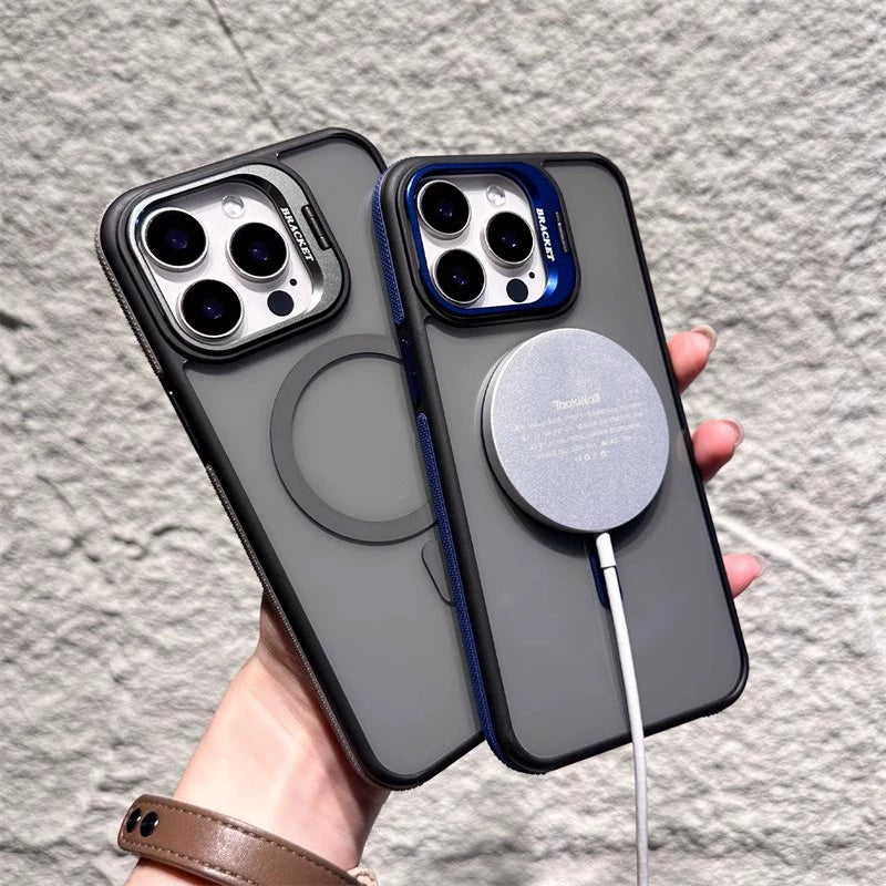 Magnetisk mobiltelefonfodral med linsfäste för iPhone -serien