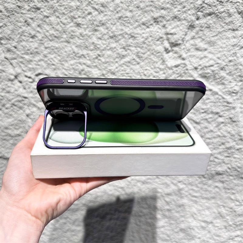 Magnetisk mobiltelefonfodral med linsfäste för iPhone -serien