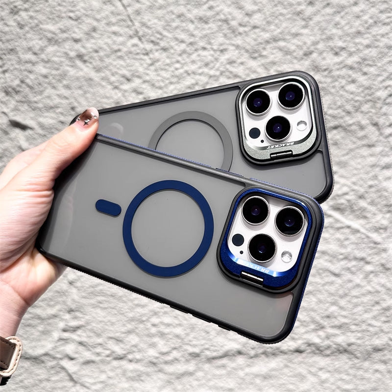 Magnetisk mobiltelefonfodral med linsfäste för iPhone -serien