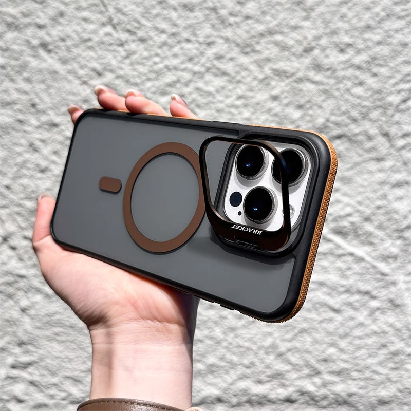 Magnetisk mobiltelefonfodral med linsfäste för iPhone -serien