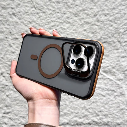 Magnetisk mobiltelefonfodral med linsfäste för iPhone -serien