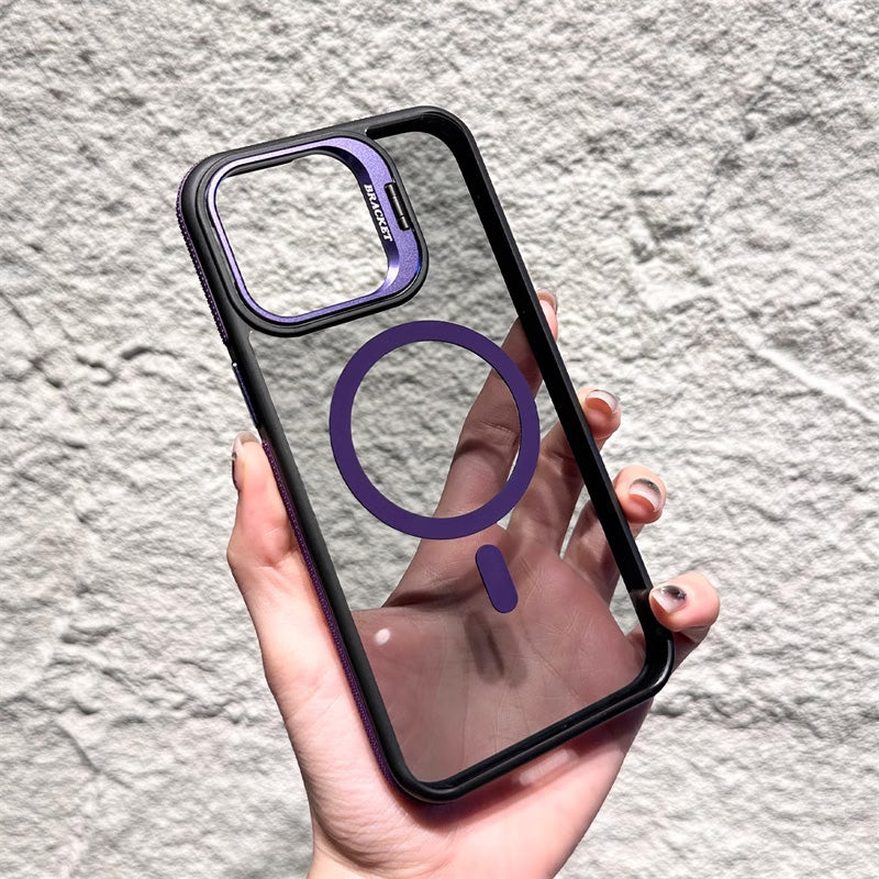 Magnetisk mobiltelefonfodral med linsfäste för iPhone -serien
