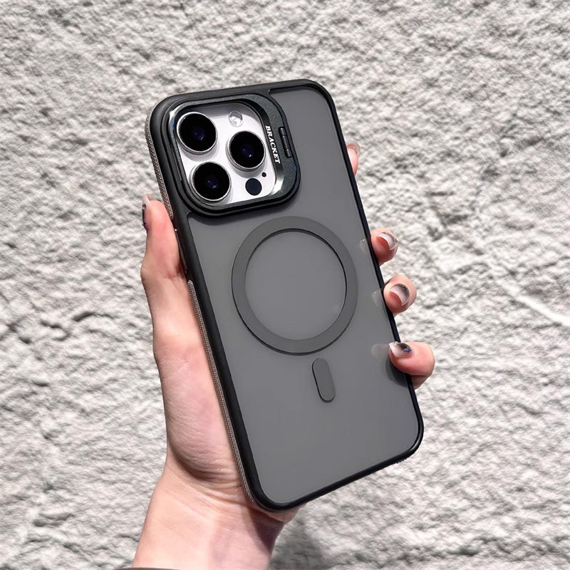 Magnetisk mobiltelefonfodral med linsfäste för iPhone -serien