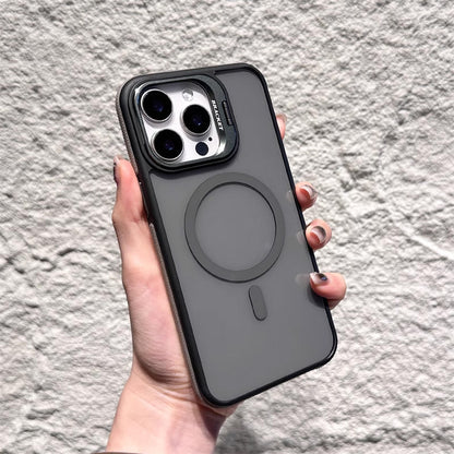 Magnetisk mobiltelefonfodral med linsfäste för iPhone -serien