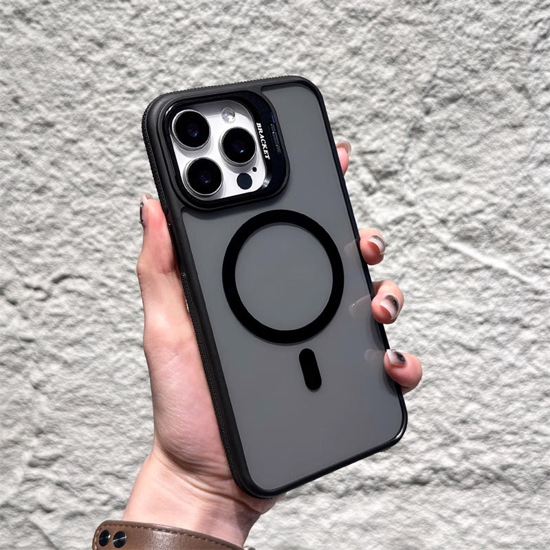 Magnetisk mobiltelefonfodral med linsfäste för iPhone -serien