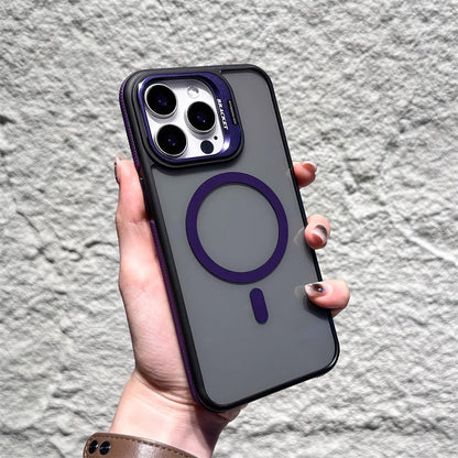 Magnetisk mobiltelefonfodral med linsfäste för iPhone -serien