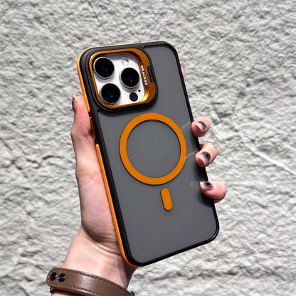 Magnetisk mobiltelefonfodral med linsfäste för iPhone -serien