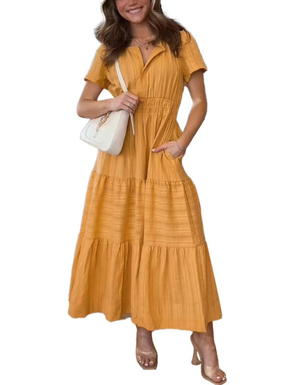 Stromlinienförmiges Boho-Maxikleid in A-Linie für Frauen