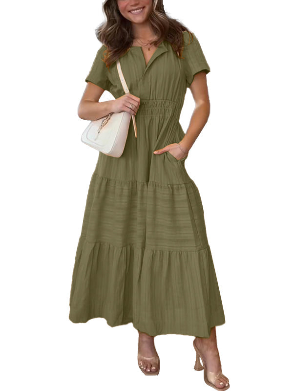 Abito boho-maxic stromlineato in A-line per donne