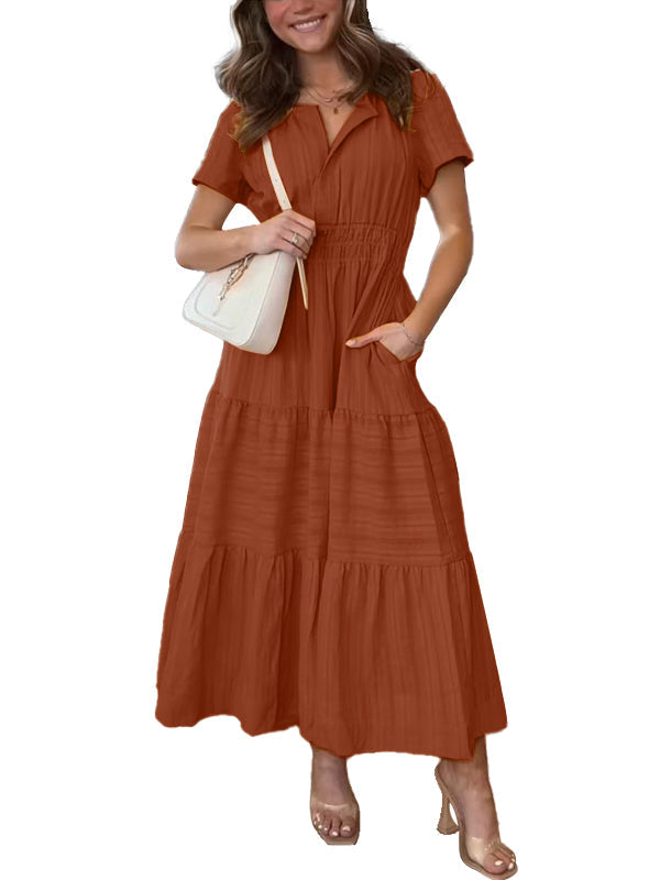 Abito boho-maxic stromlineato in A-line per donne