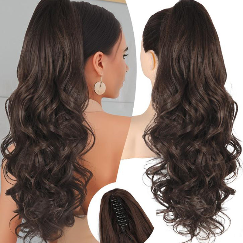 💜Zeitlich begrenzte Aktion 40 % Rabatt💜Clip-on-Haarverlängerung für welligen Pferdeschwanz
