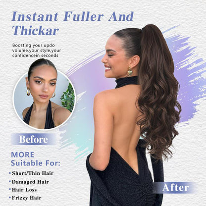 💜Zeitlich begrenzte Aktion 40 % Rabatt💜Clip-on-Haarverlängerung für welligen Pferdeschwanz