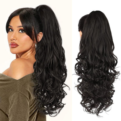 💜Zeitlich begrenzte Aktion 40 % Rabatt💜Clip-on-Haarverlängerung für welligen Pferdeschwanz