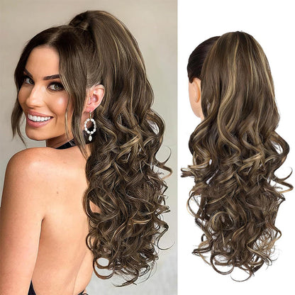💜Zeitlich begrenzte Aktion 40 % Rabatt💜Clip-on-Haarverlängerung für welligen Pferdeschwanz
