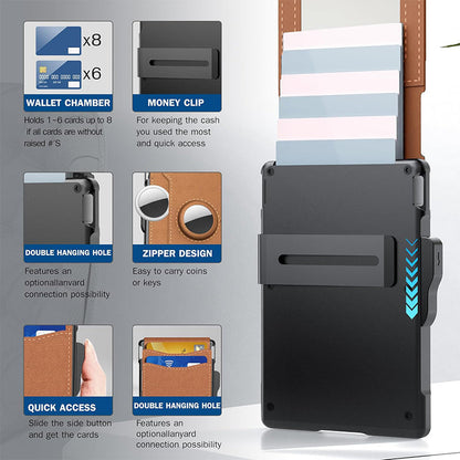 💲Begrenset tid halv pris - Slim Wallet kredittkortholder med pengeklips