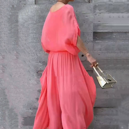 💗Ensemble 2 pièces en mousseline avec un haut ample et un pantalon à larges fentes