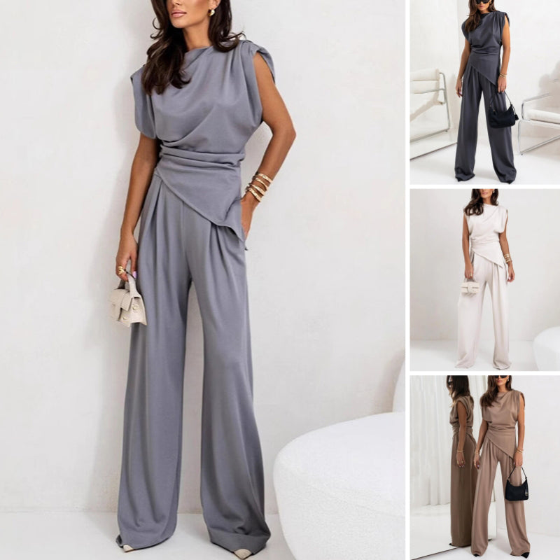 💕Elegante completo da donna in due pezzi, tinta unita😎(set da 2 pezzi)💕
