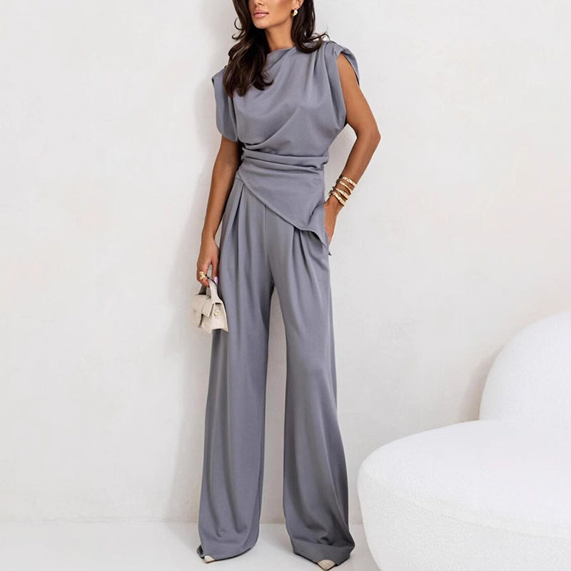 💕Elegante completo da donna in due pezzi, tinta unita😎(set da 2 pezzi)💕