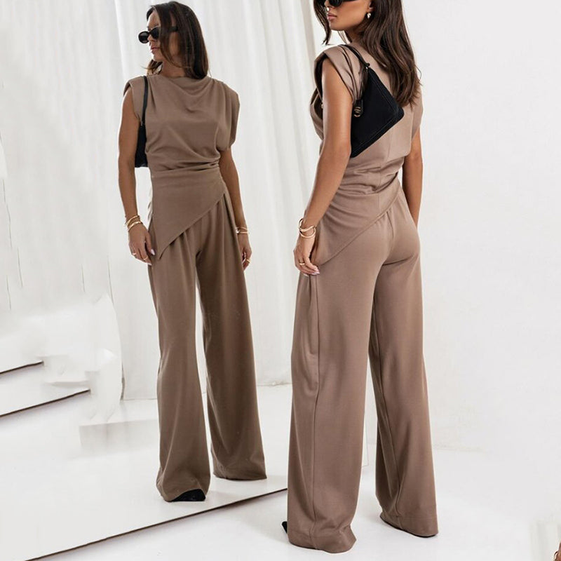 💕Elegante completo da donna in due pezzi, tinta unita😎(set da 2 pezzi)💕