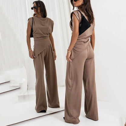 💕Elegante completo da donna in due pezzi, tinta unita😎(set da 2 pezzi)💕