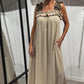 Robe maxi pour femmes sans manches décontractées avec sacs