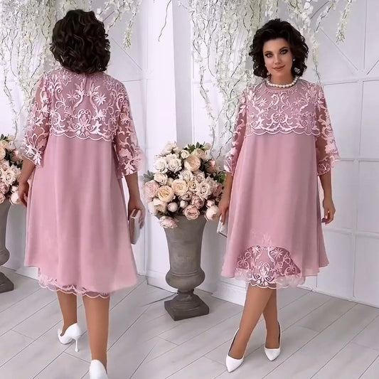 🌟Vestido de encaje transparente con efecto capas🌟