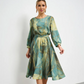 🌸Frühlingsangebote🌸 Smaragdgrünes, vergoldetes Kleid mit Farbverlauf