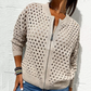 🍃Lässige Strickjacke mit Reißverschluss für Damen mit Hohldesign