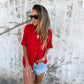 👗2025 New design✨Casual plain-colored women's shirt blouse in a loose fit💃