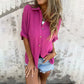 👗2025 New design✨Casual plain-colored women's shirt blouse in a loose fit💃