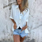 👗2025 New design✨Casual plain-colored women's shirt blouse in a loose fit💃